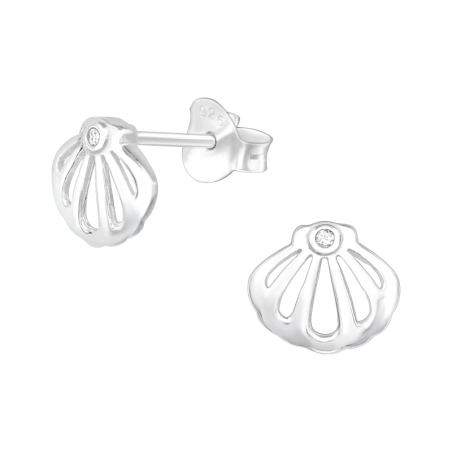 Hülse Ohrstecker mit Zirkonia Steinen Schmuck | All4silver