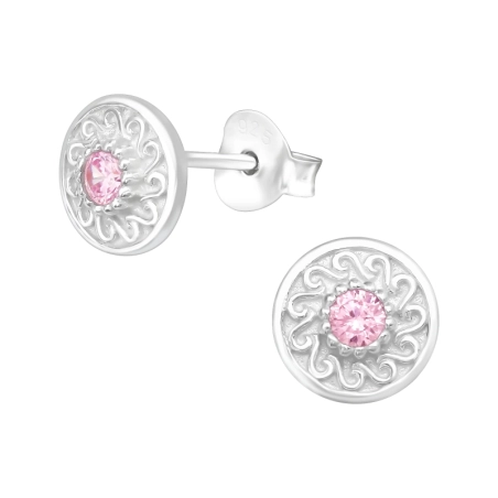 Eine Blume Ohrstecker mit Zirkonia Steinen Schmuck | All4silver