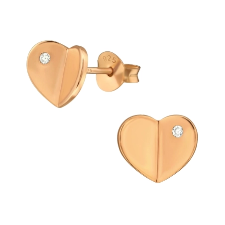 Herz - Schmuck Sterling Silber 925 Ohrstecker mit Zirkon
