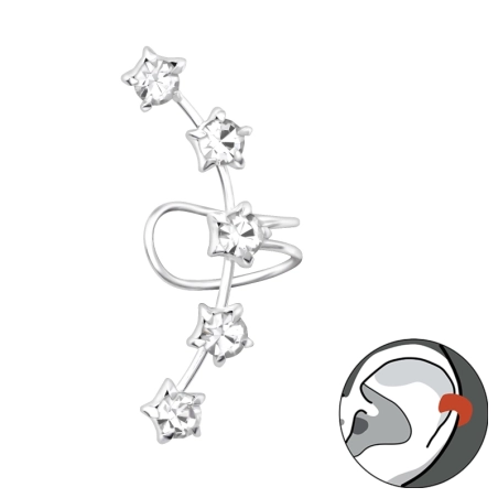 Sterne Ohrklemme und Ohrkletterer Schmuck | All4silver