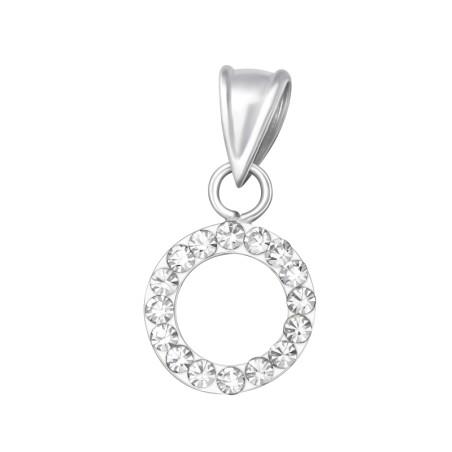 Kreis Anhänger mit Zirkonia Steinen Schmuck | All4silver