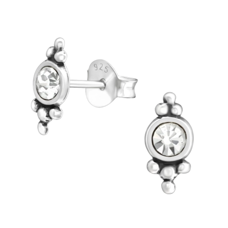 Antiquität Ohrstecker mit Kristall Schmuck | All4silver