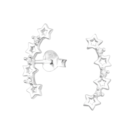 Sterne Ohrstecker mit Zirkonia Steinen Schmuck | All4silver