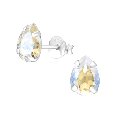 Träne mit echten europäischen Kristallen - Sterling Silber 925 Lacrystale Ohrstecker