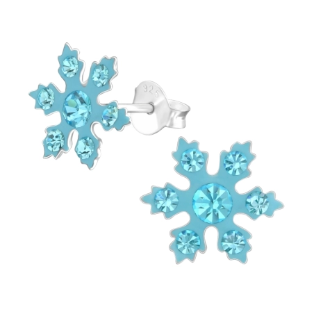 Schneeflocke Ohrstecker mit Steinen Schmuck | All4silver