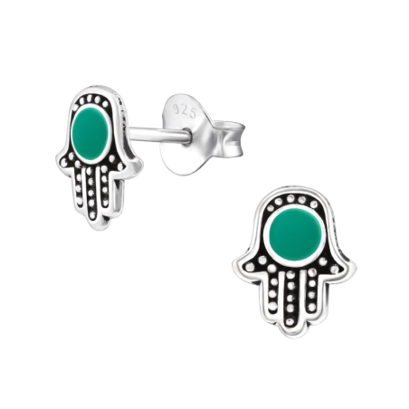 Hamsa - Silber 925 Schlichte Ohrstecker