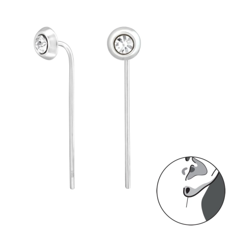 Rund - Silber 925 Kristallohrringe
