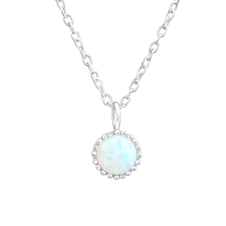 Rund - Silber 925 Halsketten mit Steinen