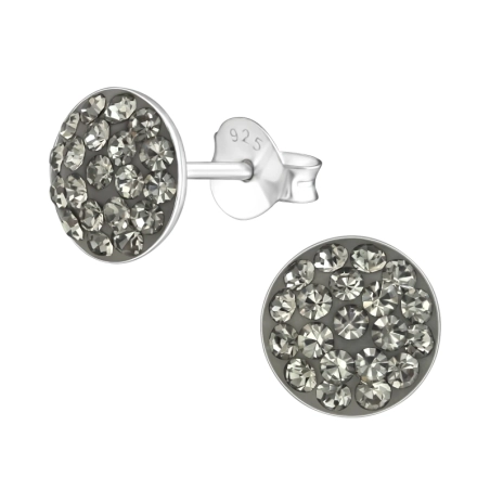 Rund - Schmuck Silber 925 Kristall Ohrstecker