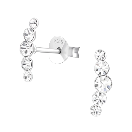 Dekoriert - Schmuck Silber 925 Kristall Puzet Ohrringe