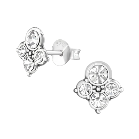 Antiquität Ohrstecker mit Kristall Schmuck | All4silver