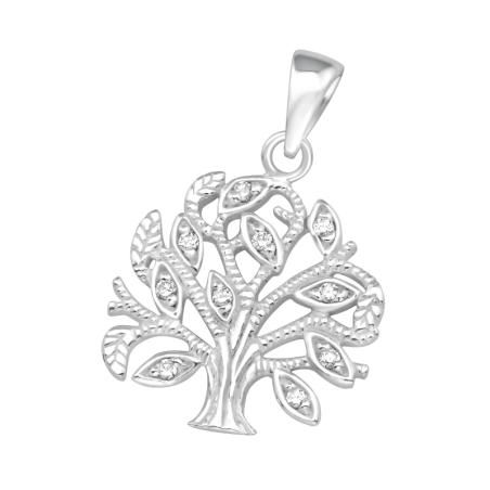 Baum des Lebens Anhänger mit Zirkonia Steinen Schmuck | All4silver