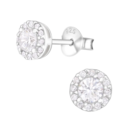 Funkelnd Ohrstecker mit Zirkonia Steinen Schmuck | All4silver
