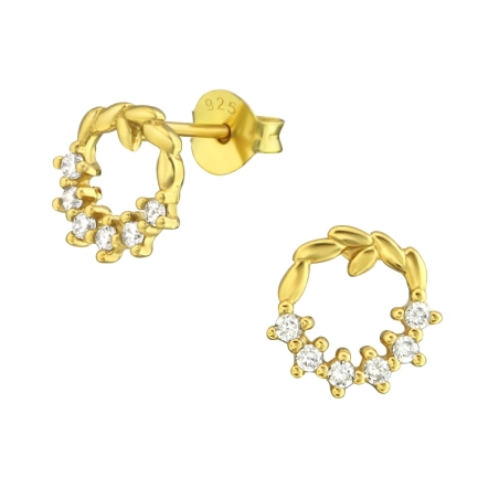 Kranz Ohrstecker mit Zirkonia Steinen Schmuck | All4silver