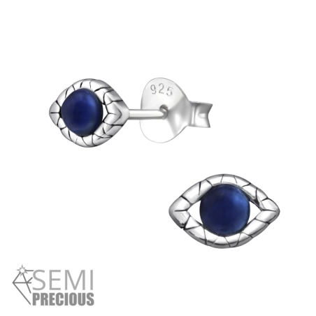 Devil's Eye - Ohrstecker aus 925er Sterlingsilber mit Halbedelstein