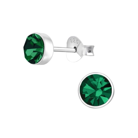 5 mm rund - 925 Sterling Silber Basic Ohrringe