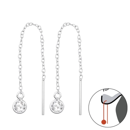 Kette - Schmuck Silber 925 Ohrringe mit Zirkon