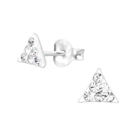 Ein Dreieck Ohrstecker mit Steinen Schmuck | All4silver