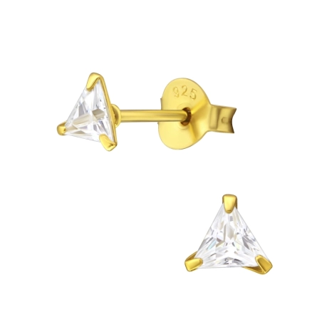 Dreieck 4 mm - Sterling Silber 925 Basic Ohrringe