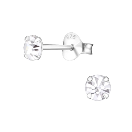 Rund 4mm - Schmuck Silber 925 Basic Ohrringe