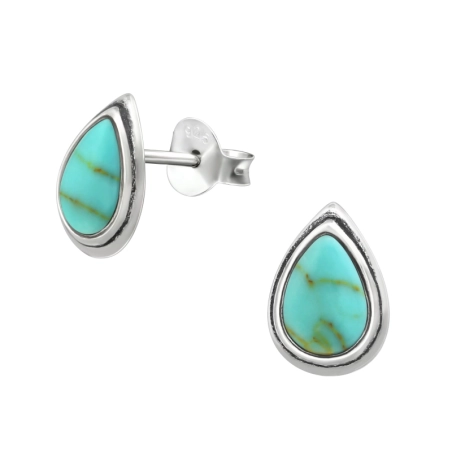 Birne Ohrstecker mit Halbedelsteinen Schmuck | All4silver