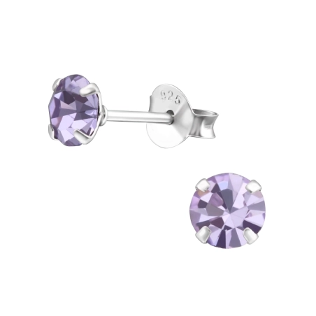 5 mm rund - 925 Sterling Silber Basic Ohrringe