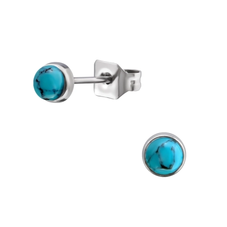4mm náušnice z chirurgické ocele s polodrahokamom Stahl-Ohrstecker Schmuck | All4silver