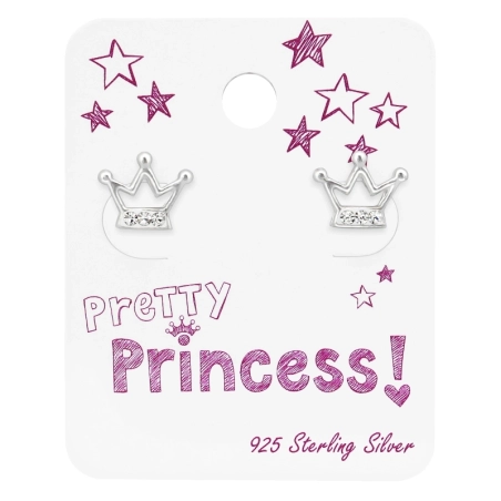 Princess Crown - 925 Sterling Silber + Kristallsilber Sets für Kinder