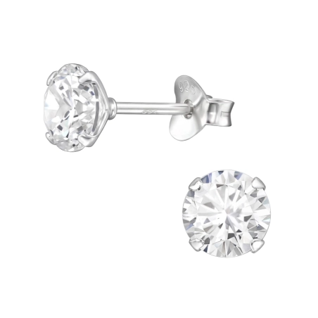 6 mm rund – einfache Ohrringe aus 925er Sterlingsilber