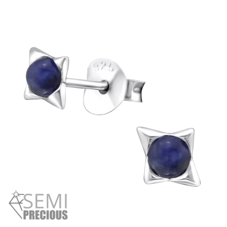 Ein Stern Ohrstecker mit Halbedelsteinen Schmuck | All4silver