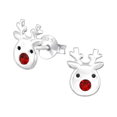 Raindeer - Puzet-Ohrringe aus Silber 925 mit Kristall