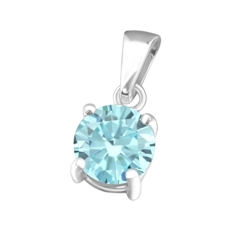 Rund 6mm Anhänger mit Zirkonia Steinen Schmuck | All4silver