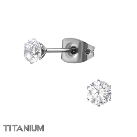 4 mm rund - Titan Ohrringe aus Titan
