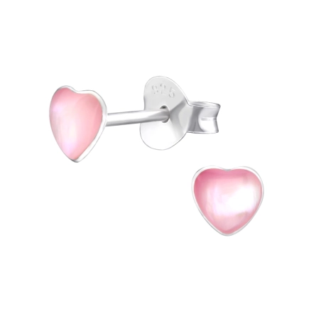 Herzen Ohrstecker ohne Steine/Emaille Schmuck | All4silver