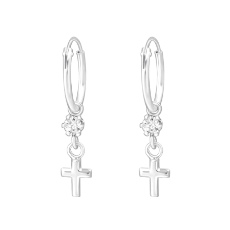 Kreuzen Creolen Ohrringe Schmuck | All4silver