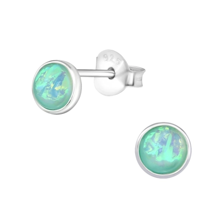 Runden Ohrstecker mit Halbedelsteinen Schmuck | All4silver