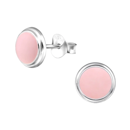 Runden Ohrstecker mit Emaillefarben Schmuck | All4silver