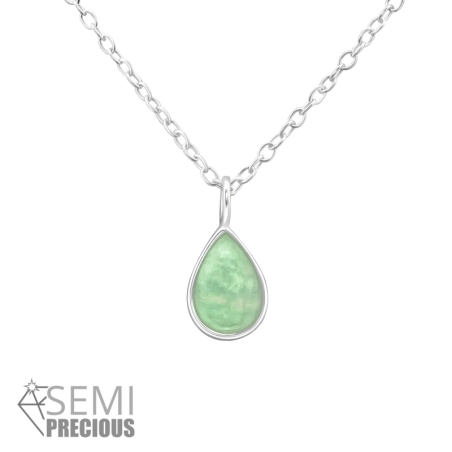 Birne Halskette mit Steinen Schmuck | All4silver
