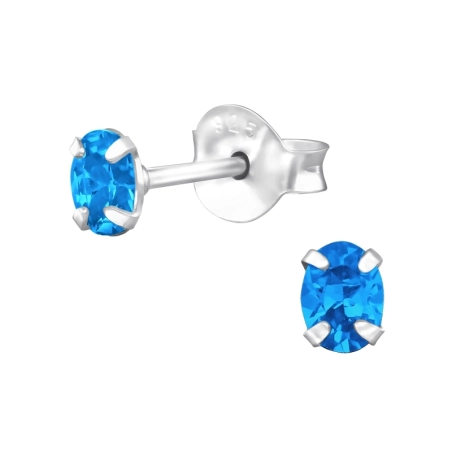 3x4mm Oval - Sterling Silber 925 Basic Ohrringe