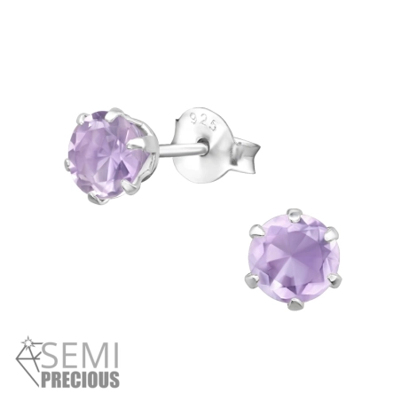 5 mm rund - 925 Sterling Silber Basic Ohrringe