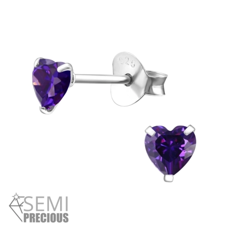 4 mm Herz - 925 Sterling Silber Basic Ohrringe