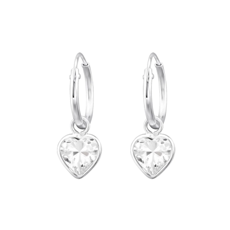 Herz fallen lassen Creolen Ohrringe Schmuck | All4silver