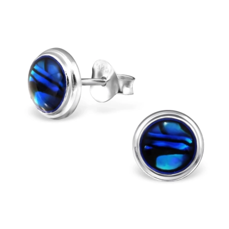 Runden Ohrstecker mit Halbedelsteinen Schmuck | All4silver