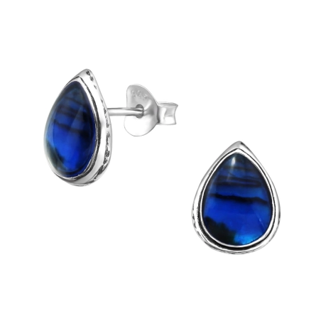 Birne Ohrstecker mit Halbedelsteinen Schmuck | All4silver