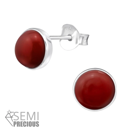 Runden Ohrstecker mit Halbedelsteinen Schmuck | All4silver