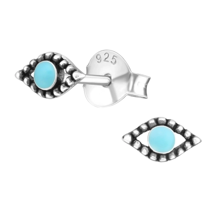 Böse Augen Ohrstecker mit Halbedelsteinen Schmuck | All4silver