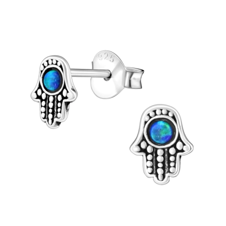 Hamsa Ohrstecker mit Halbedelsteinen Schmuck | All4silver