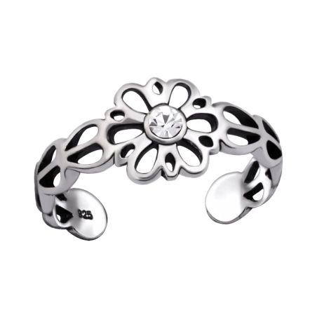 Eine Blume Zehenringe aus Silber Schmuck | All4silver