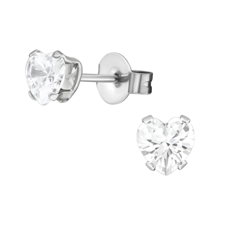 Herzen Stahl-Ohrstecker Schmuck | All4silver