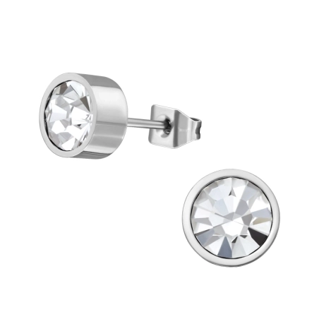 Runden Stahl-Ohrstecker Schmuck | All4silver